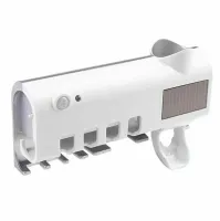 Тримач зубних щіток Brush Sterilizer 3 в 1 JX-5588, Диспенсер дозатор для зубної пасти, Уф стерилізатор, Контейнер з дезінфекцією Білий