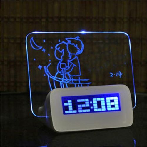 Настольные светодиодные часы Highstar с Led доской для записей с USB хабом, маркером и подсветкой