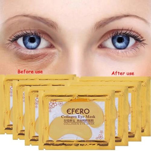 Золотые коллагеновые патчи для глаз Efero Crystal Golden Gold Eye Mask с биоактивным золотом 10шт