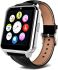 Умные часы Smart Watch W90 black черные кожаный ремешок
