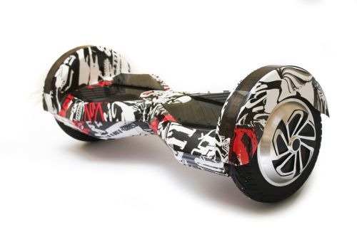 Гироскутер гироборд Smart Balance Wheel Transformers с пультом Bluetooth 8" Graffiti Граффити черепа