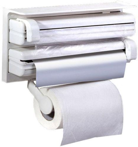 Кухонний потрійний тримач Triple Paper Dispenser 3 в 1 для паперових рушників харчової плівки та фольги Диспенсер органайзер Kitchen Roll (MA-53-20)