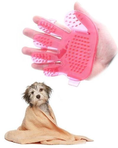 Силіконова щітка для миття тварин Pet Wash Brush, рукавичка для купання собак і котів