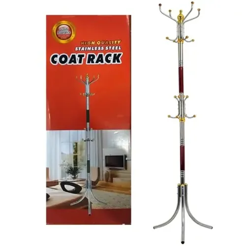 Підлогова вертикальна вішалка тринога Coat Rack для верхнього одягу 16 гачків, переносна розбірна металева стійка для сумочок і парасольок