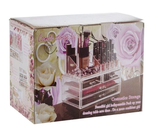 Настільний акриловий органайзер акриловий Cosmetic Storage Box для косметики і дрібниць, косметичний бокс з висувними ящиками прозорий
