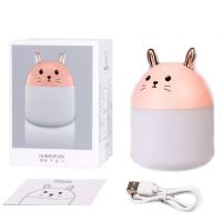 Настольный ультразвуковой увлажнитель воздуха ночник кролик Humidifier Rabbit ВА-12, Портативный USB Арома-диффузор с подсветкой, Ночник-увлажнитель