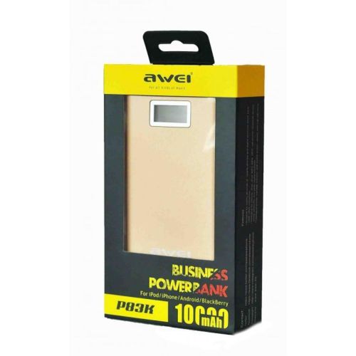 Портативний зарядний пристрій Power Bank Awei P83k з LCD дисплеєм 10000 mAh