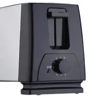 Кухонний дзеркальний тостер Crownberg CB-1106 750W на 2 тосту хліба з регулюванням температури і кнопкою стоп, Електротостер ВН-002B зі знімним піддоном Сріблястий