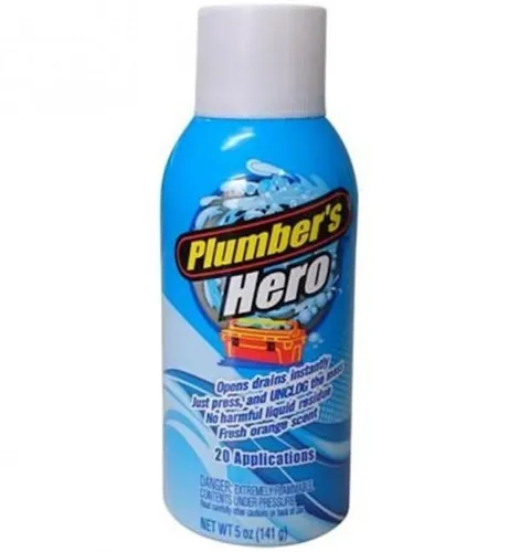 Універсальний вантуз Plumber's Kit Hero для прочищення унітазу і каналізаційних труб з довгою ручкою, Набір для чищення раковини з аерозолем Синій
