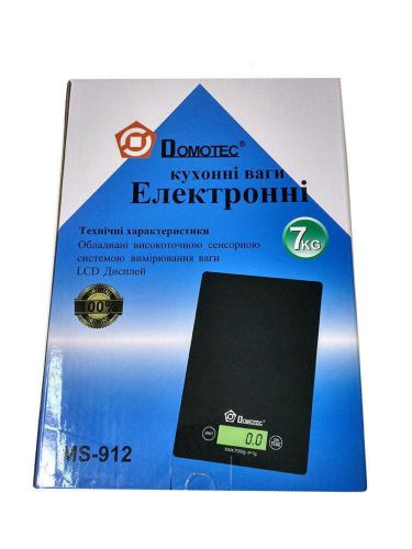 Кухонні електронні ваги Domotec MS-912 від 1 гр до 7 кг, прямокутні сенсорні ваги MX-402 з плоскою платформою для зважування продуктів червоні