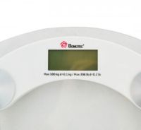 Електронні підлогові ваги Domotec MS-2003B до 180 кг квадратні скляні ваги з Led дисплеєм для зважування Домотек MS2003B крок 0.1 кг прозорі