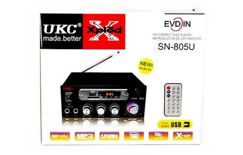 Стерео підсилювач потужності звуку UKC Xplod SN-805U 60W з вбудованим медіаплеєром і FM тюнером