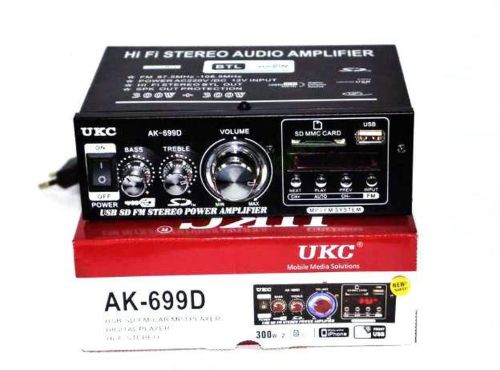 Підсилювач звуку UKC Xplod AK - 699D з Bluetooth і пультом 600W MP3 FM 220v 12v Стерео підсилювач в машину