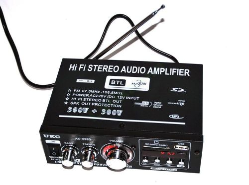 Підсилювач звуку UKC Xplod AK - 699D з Bluetooth і пультом 600W MP3 FM 220v 12v Стерео підсилювач в машину