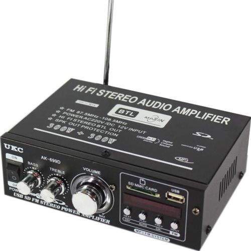 Підсилювач звуку UKC Xplod AK - 699D з Bluetooth і пультом 600W MP3 FM 220v 12v Стерео підсилювач в машину