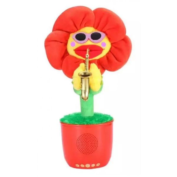 Портативна Bluetooth колонка Dancing Flower G26, Red, Танцюючий і співаючий квітка Червона