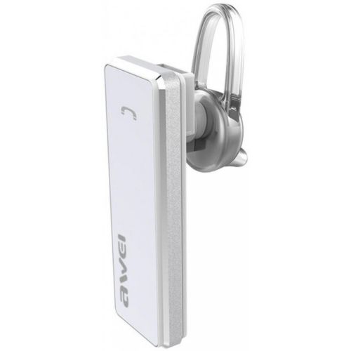 Бездротова Bluetooth гарнітура на вухо для смартфона Awei A850bl White, Блютуз моногарнітура Авей для телефону з наушным кріпленням Біла