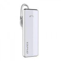 Бездротова Bluetooth гарнітура на вухо для смартфона Awei A850bl White, Блютуз моногарнітура Авей для телефону з наушным кріпленням Біла