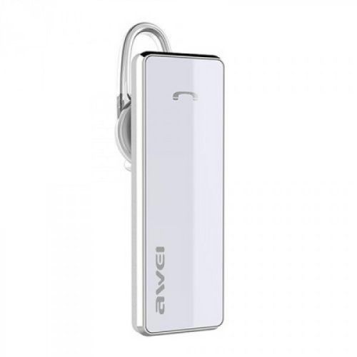 Бездротова Bluetooth гарнітура на вухо для смартфона Awei A850bl White, Блютуз моногарнітура Авей для телефону з наушным кріпленням Біла