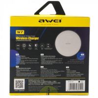 Бездротове зарядний пристрій Awei W7 10w з підсвічуванням 7 кольорів White, універсальна бездротова зарядка 10 Вт Авей Білий