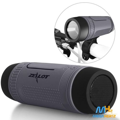Велосипедная водонепроницаемая bluetooth колонка с фонариком Zealot S1 креплением на руль с power bank