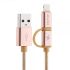 Кабель, шнур Awei CL-930C 2 в 1 Lightning і Micro USB, рожевий