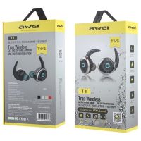 Беспроводные Bluetooth наушники Awei T1 Twins Earphones Black, черные