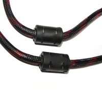 Посилений кабель Hdmi to Hdmi 3м 1080p в обмотці Кабель-подовжувач HDMI-HDMI 3M 3 m, 3 м для монітора і телевізора в обплетенні чорно червоний