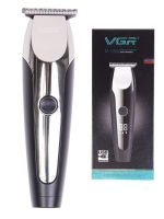 Бездротова чоловіча машинка VGR V-059 для стрижки волосся з LED дисплеєм, акумуляторний тример бритва для окантовки бороди і вусів з 6 насадками 5W