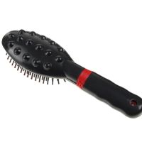 Електрична масажна гребінець Massage Hair Brush RM-709 для випрямлення волосся, гребінець-вібромасажер для будь-якого типу волосся Чорна