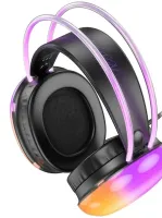 Накладні бездротові навушники Bluetooth Welike WK-30 з RGB підсвічуванням Повнорозмірні блютуз стереонавушники з портом AUX для комп'ютера і ноутбука