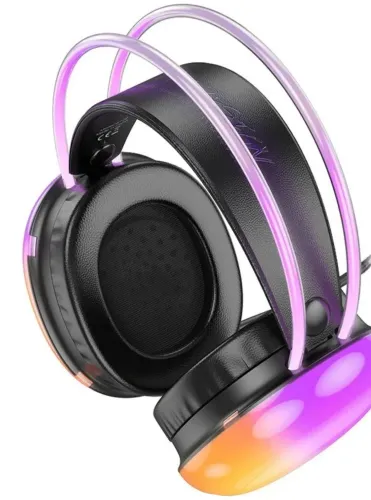 Накладні бездротові навушники Bluetooth Welike WK-30 з RGB підсвічуванням Повнорозмірні блютуз стереонавушники з портом AUX для комп'ютера і ноутбука