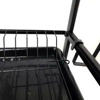 Металева двоярусна сушарка органайзер Kitchen rack double deck MJ-4014 над раковиною, стійка 2 яруси для сушіння і зберігання посуду з піддоном