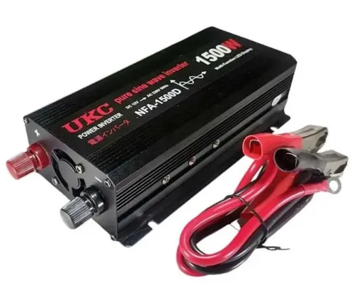 Автомобільний перетворювач інвертор UKC NFA-1500D 12V-220V з чистою синусоїдою 1500W, Автоперетворювач напруги струму AC/DC від акумулятора