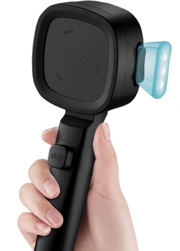 Квадратная насадка высокого давления Water Shower Head RD-3042 4 режима с кнопкой включения для душа, лейка с переключателем и фильтром Черная