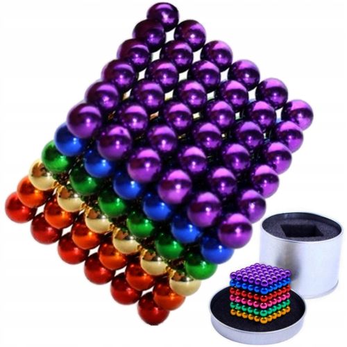 Кольоровий неокуб Веселка оригінал Neocube Rainbow Mix colour 216 кульок 5мм в боксі