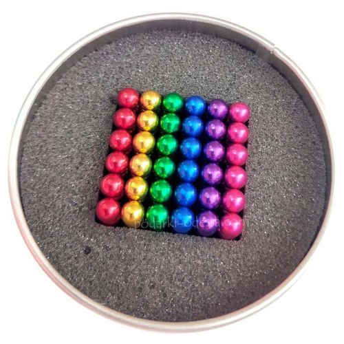 Кольоровий неокуб Веселка оригінал Neocube Rainbow Mix colour 216 кульок 5мм в боксі