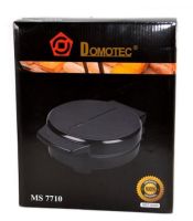 Електрична вафельниця для круглих тонких вафель і трубочок Domotec MS-7710, кругла електровафельниця 1000w з антипригарним покриттям Чорна