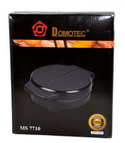 Електрична вафельниця для круглих тонких вафель і трубочок Domotec MS-7710, кругла електровафельниця 1000w з антипригарним покриттям Чорна