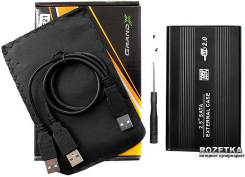 Зовнішня кишеня Grand-X U25 для 2,5 " USB 2.0 SATA HDD диска External Case для жорсткого диска