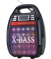 Портативна бездротова Bluetooth колонка валізу X - Bass Golon RX-810BT зі світломузикою і мікрофоном, акустична блютуз система з караоке Чорна