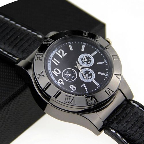 Наручний чоловічий годинник із запальничкою Huayue Watch Lighter Quartz XL-161 кварцові з USB зарядкою і спіральною електрозапальничкою, прикурювачем