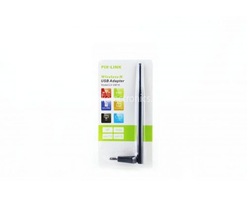 USB Wifi адаптер с антенной для ПК компьютера Pix-Link 5db 150M 802.11n