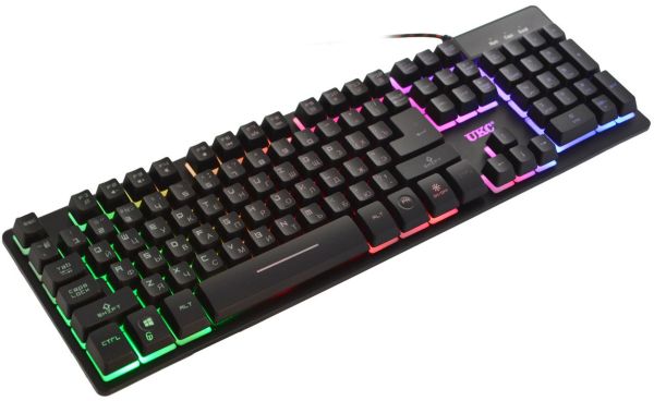 USB дротова комп'ютерна клавіатура UKC ZYG-800 з підсвічуванням