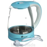 Стеклянный электрочайник Domotec MS-8214 Sky Blue 2200W 2.2 л, чайник электрический с цветной RGB подсветкой