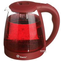 Стеклянный электрочайник Domotec MS-8213 Red 2200W 2.2 л, чайник электрический с цветной RGB подсветкой
