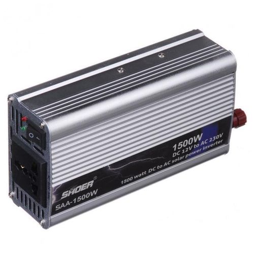 Автомобільний перетворювач напруги SHOER SAA - 1500A 12V-230V 1500W авто інвертор в коробці