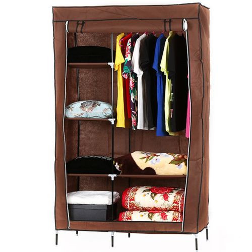 Тканинний шафа-органайзер для речей Storage Wardrobe HCX 88105 brown 105*45*175 см KM-105