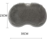 Силіконовий масажний килимок Чистюля щітка Shower Foot Scrubber Mat Ly - 379 Grey для спини і ніг на присосках, Настінна нековзна мочалка для душу сіра