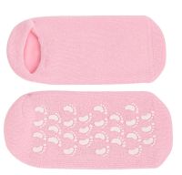 Зволожуючі гелеві шкарпетки для педикюру SPA Gel Socks рожеві, косметичні шкарпетки для СПА процедур з антиковзаючим покриттям і зволожуючим гелем